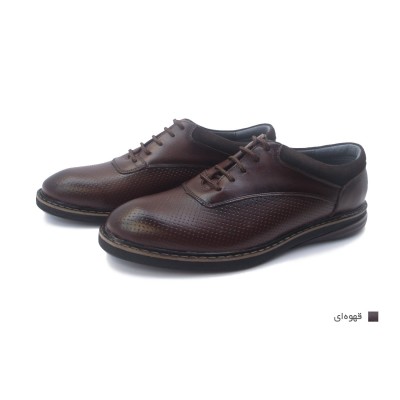 کفش مردانه چرم طبیعی آتیلا قهوه‌ای  ارسال رایگان با گارانتی