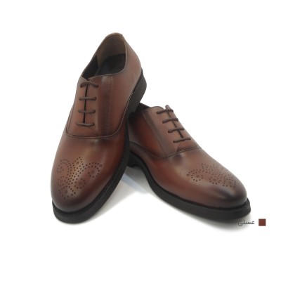 کفش مردانه چرم طبیعی کلاسیک بوته عسلی  ارسال رایگان با گارانتی