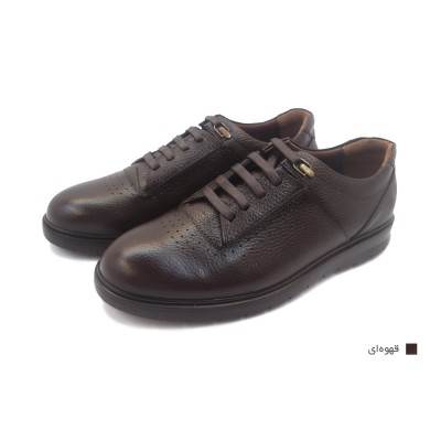 کفش مردانه چرم طبیعی رویال بندی قهوه‌ای  ارسال رایگان با گارانتی